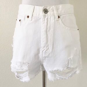 Caffeine | High Waist Denim Shorts White NWT